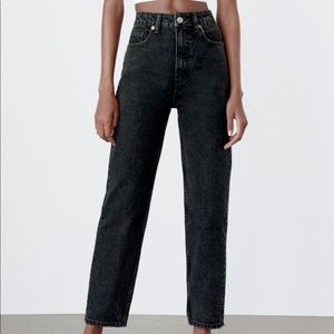 Sz 6 ZARA Mom Jeans high waisted black